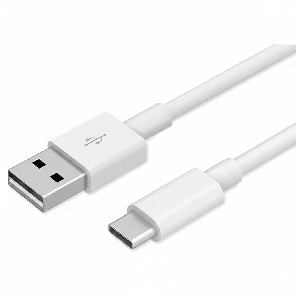USB-C to USB-A Data Cable, Fast Charging Cable, White