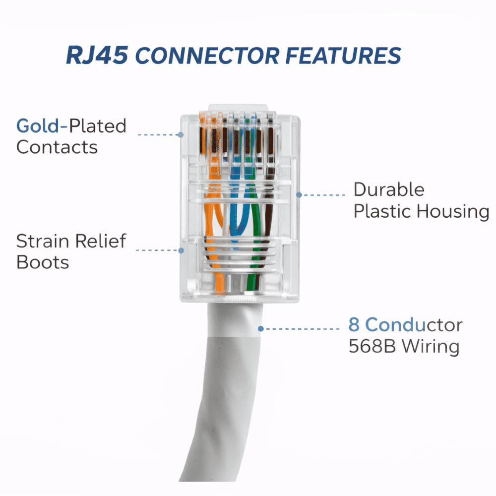 2 PCS CAT6 Ethernet LAN Cable 1 Meter – High Speed 1000 Mbps RJ45 Network Internet Cable for Router, Laptop, PC & Modem - Image 2